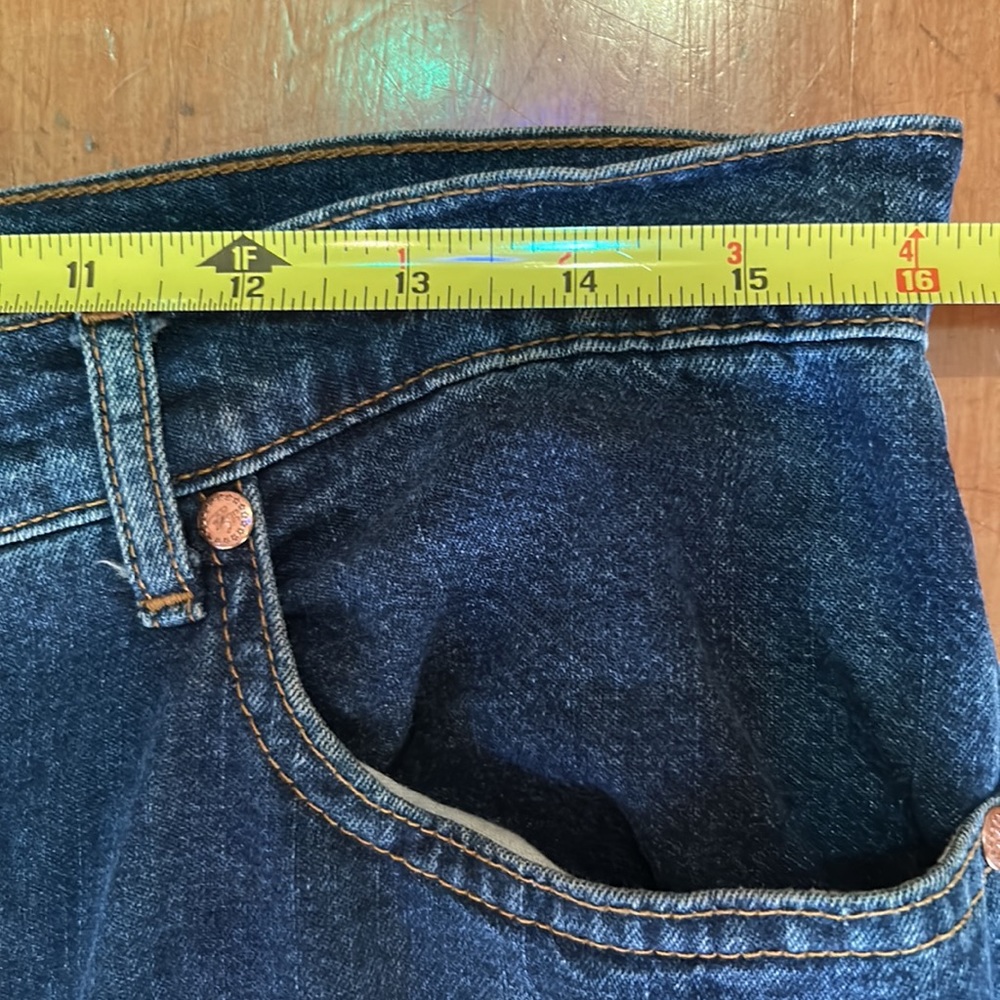 Denim Maxi Skirt stylish straight slits high waist belt loops 5 pockets vintage - Picture 10 of 12
